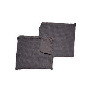 Pair of King Waffle Weave Pillowcases O&o by Olivia & Oliver Gray 100% Cotton 2